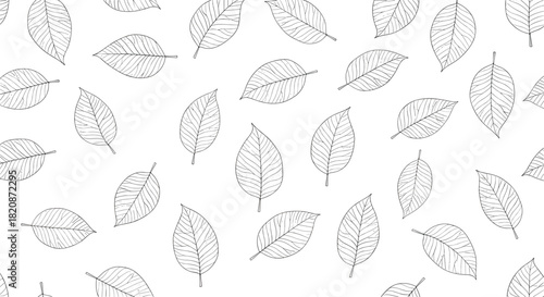 A repeating pattern of leaves scattered in a stylish layout.