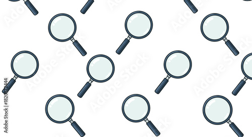 A seamless pattern of magnifying glasses.