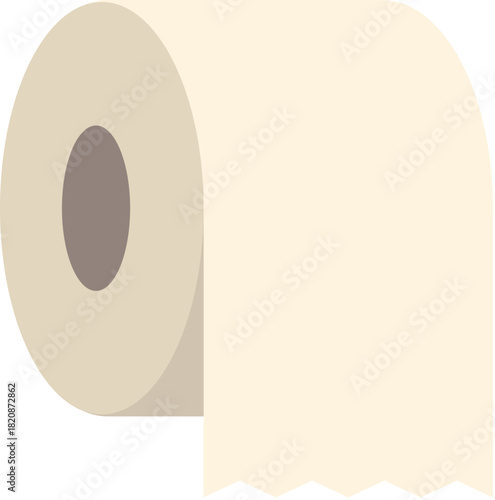 Vector Flat Icon Simple Toilet Paper Icon