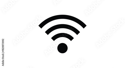 Simple wireless signal icon with arcs and dot silhouette