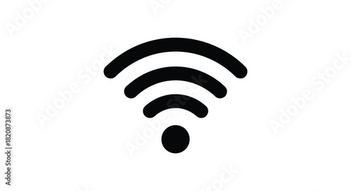 Simple wifi signal icon wireless connection symbol black silhouette