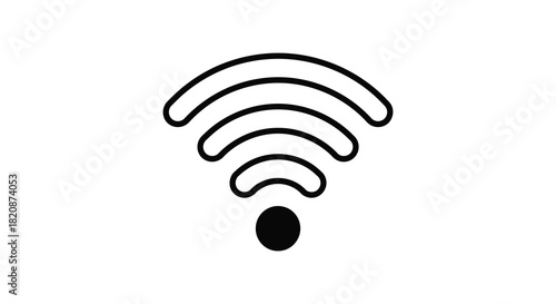 Simple wifi signal icon black and white silhouette