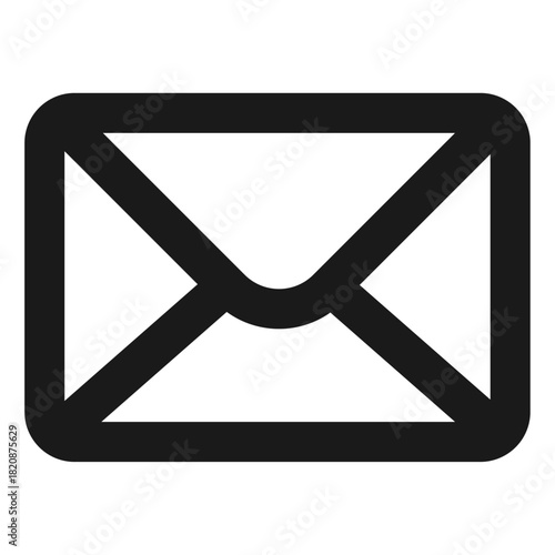 Mail envelope vector icon — minimal flat outline email symbol for messaging, communication, inbox, notification, and modern UI interface design
