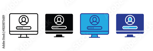 Computer monitor displaying user profile icon and password input field, representing login and account access on digital platforms. 111 characters.