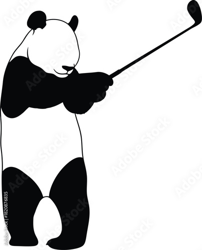 Panda golf selfie
