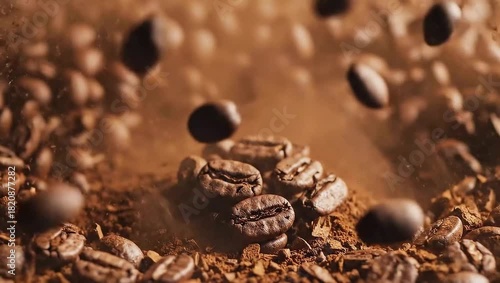 Roasted coffee beans close up macro shot for coffee lovers and caffeine enthusiasts brew your perfect cup