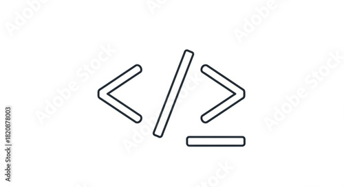 Programming code symbol icon representing web development, software engineering, and digital technology concepts for modern computing solutions