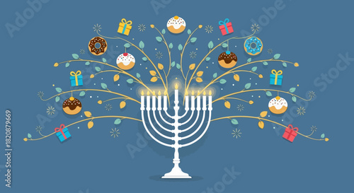 Hanukkah Radiant Branch Symphony Background