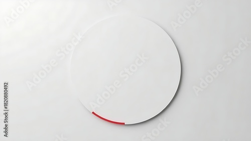 decimal. A geometric circle with a sharp gap, the imperfection in red on a minimalist background. wellbeing guides, coaching materials, designed for mental health education and mindfulness programs.