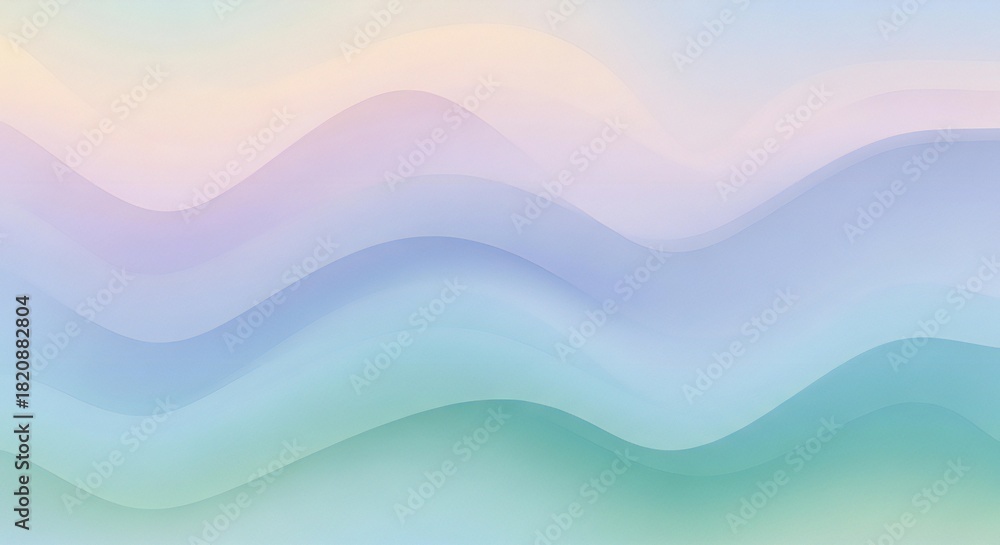 Fototapeta premium Dreamy pastel waves background with soft gradients in calming hues for modern designs or soothing presentations