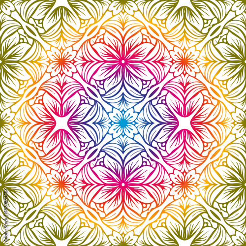 Motif Ornement décoratif floral abstrait Etoile Fleur de style Papier Peint Tapisserie Vecteur