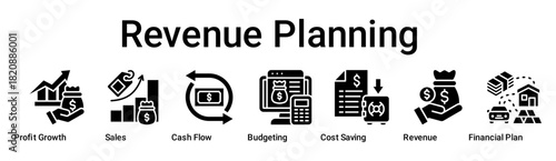 Revenue Planning banner web icon vector illustration concept for business with icon of Profit Growth, Sales, Cash Flow, Budgeting, Cost Saving, Revenue, Financial.
