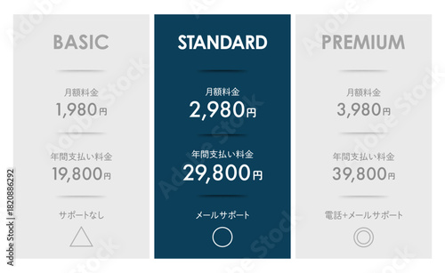 料金表のデザインテンプレート