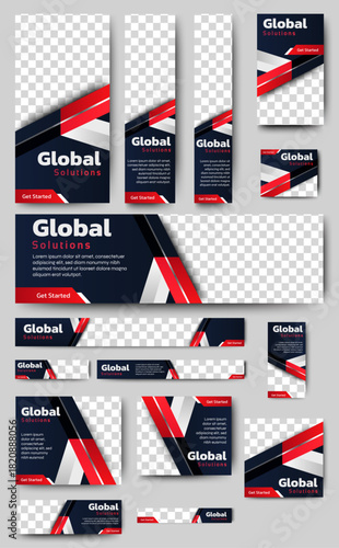 Business ads design banner template. Professional web banner design layout with standard size. vector