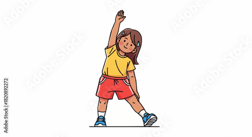 Girl Stretching - A Youngsters Exercise Routine for Health and Wellness.