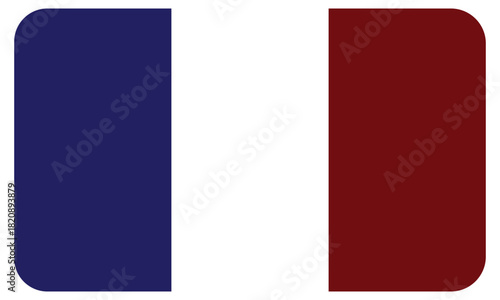 france flag vector icon with blue, white, and red vertical stripes, french national banner illustration for web, print, and design use