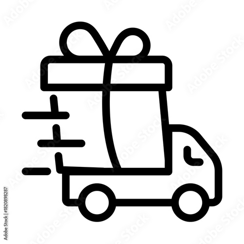 Gift Delivery Truck Icon – Present on the Go