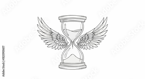 Hourglass with Wings - A Symbol of Time and Freedom.