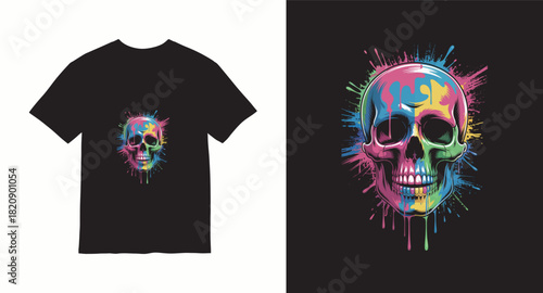 Graffiti skull graphic vector t-shirt design