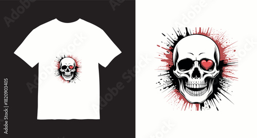 Graffiti skull graphic vector t-shirt design
