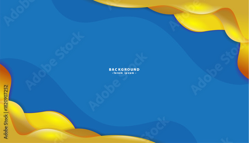 Blue background with gold wavy shapes, suitable for luxury design projects, invitation cards, elegant branding, or sophisticated presentations.