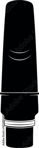 Black clarinet mouthpiece isolated