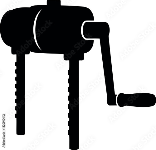 Vintage manual meat grinder silhouette