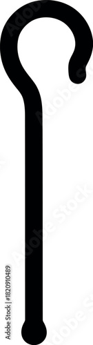 Black shepherd s crook icon