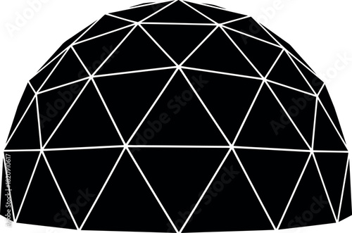 Geometric dome structure black white