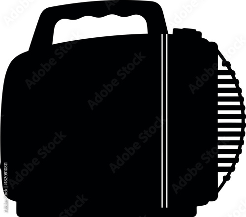 Portable air compressor icon silhouette