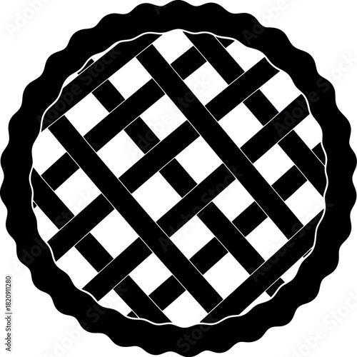 Black lattice pie top icon