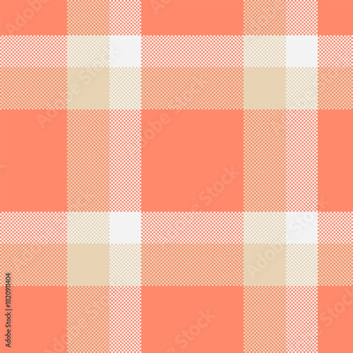 Woven texture background fabric, swatch plaid pattern seamless. Faded vector check textile tartan in red and light colors.