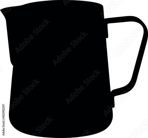 Black silhouette milk frothing pitcher
