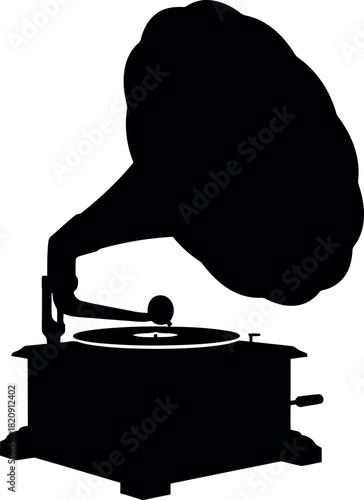 Vintage gramophone silhouette