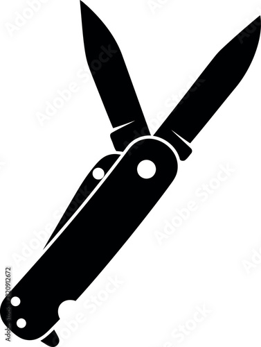 Black silhouette folding pocket knife