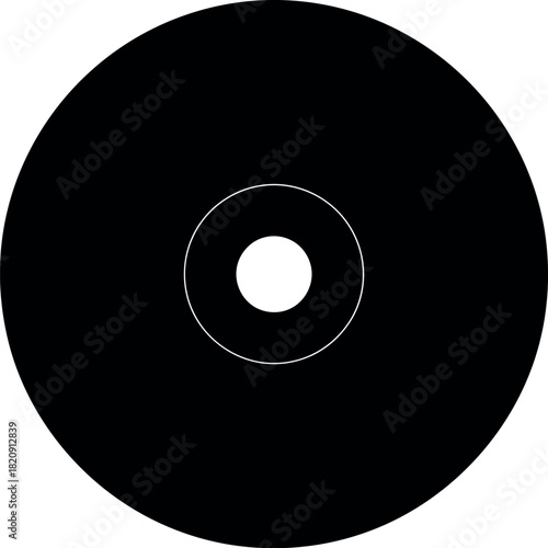 Black cd disc with white center hole