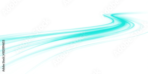 Blue neon speed lines swirl over a luminous white background. Glowing purple streaks trace fast motion and energy flow. Futuristic technological design presented in png.
