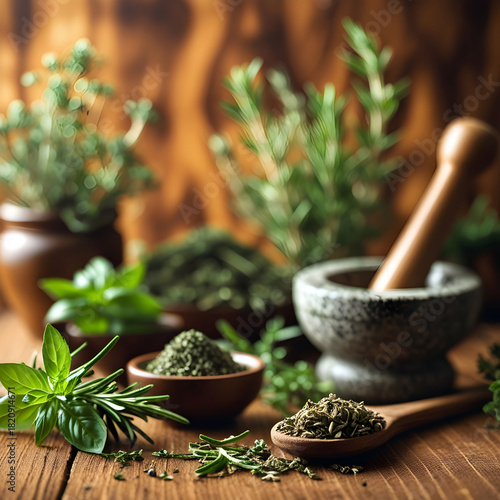 Background of herbal seasoning