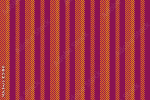 Layout vertical vector fabric, iconic stripe texture lines. 1960s pattern background seamless textile in orange and pink colors.