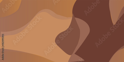 Retro caramel line background. Salted caramel liquid desert texture. Wavy swirl candy pattern for poster, cover, banner, pamphlet. Orange hippie wallpaper in