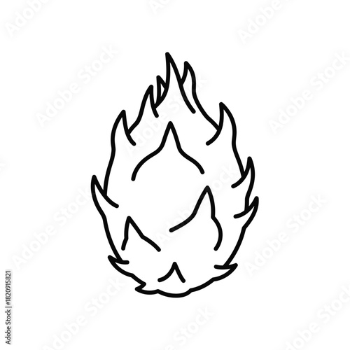Simple line art icon of a dragon fruit
