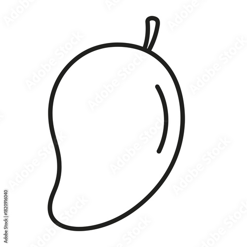 Simple outline drawing of a mango fruit