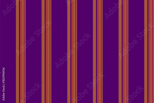 Sest textile background pattern, japan vertical vector lines. Vhop seamless stripe fabric texture in purple and orange colors.