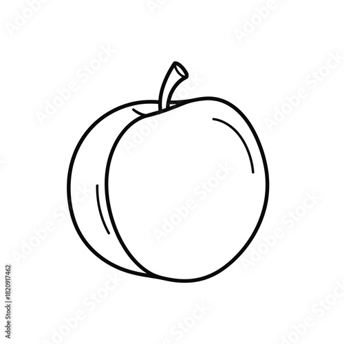 Simple outline drawing of a plump peach fruit