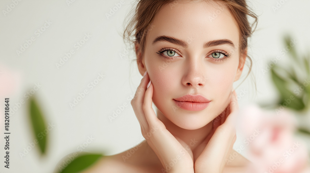 Naklejka premium soft natural beauty portrait, skincare