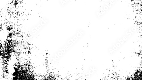 Abstract black and white grunge texture overlay background with distressed, aged, and rough surface effect vector