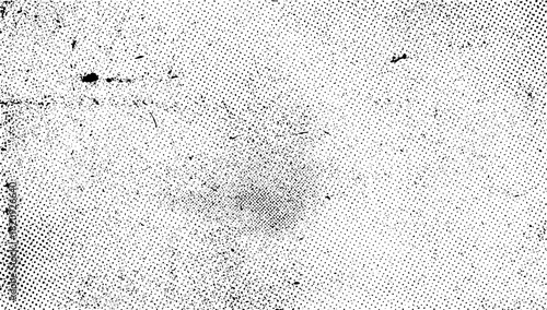 Abstract black and white halftone texture background with grunge distressed overlay and noise effect vector