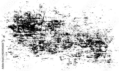Abstract black grunge texture overlay for distressed design element vector