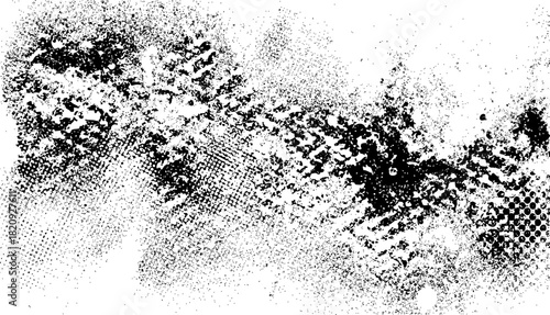 Abstract black grunge texture overlay with distressed speckle pattern vector