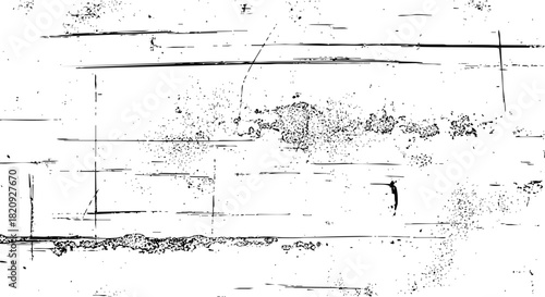 Abstract black and white grunge texture background with horizontal lines and speckle overlay effect vector